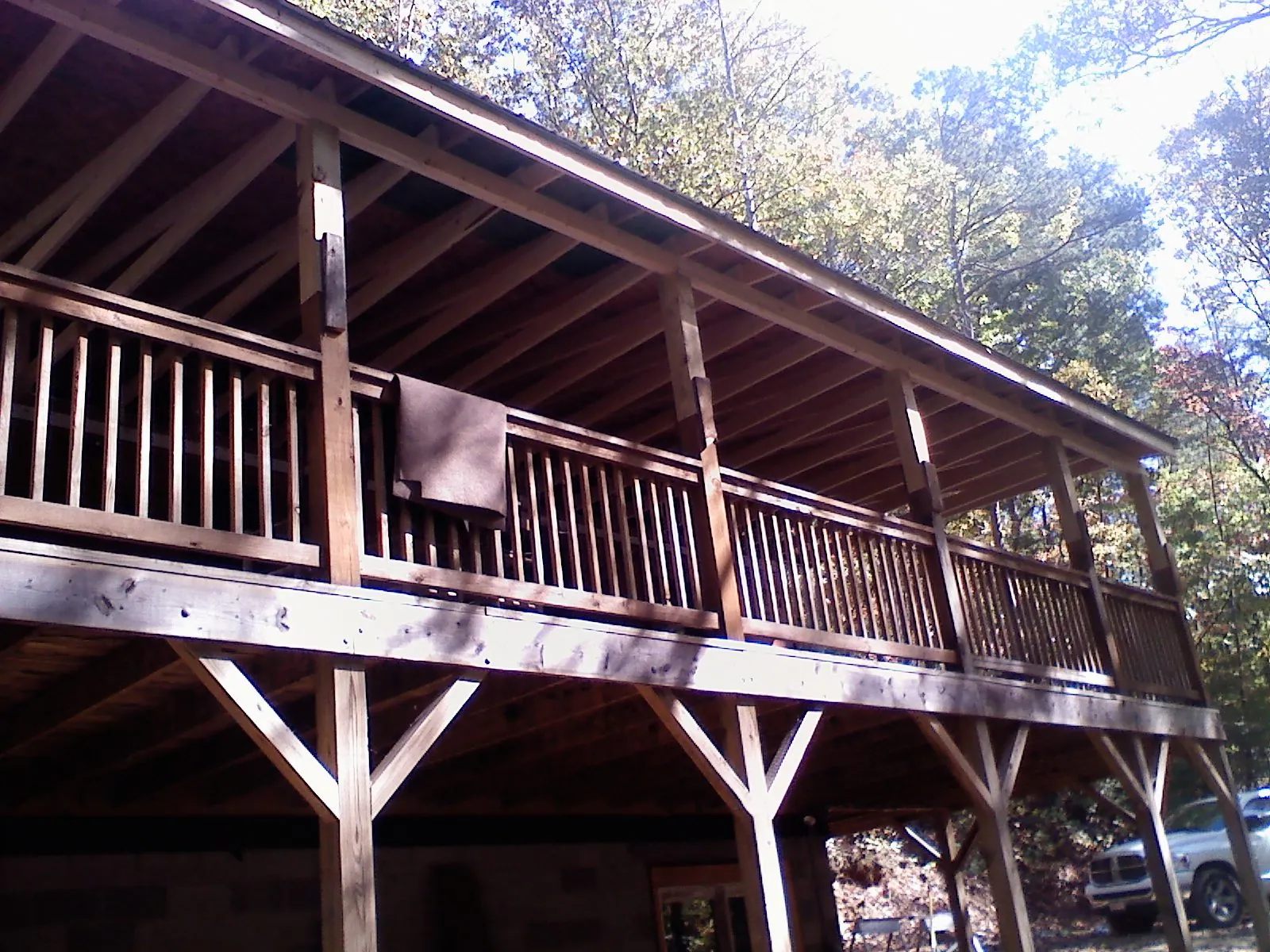 Timber framing under a new elevated porch and deck — Roof Leak Repair in Lorimor by Roofing Brothers